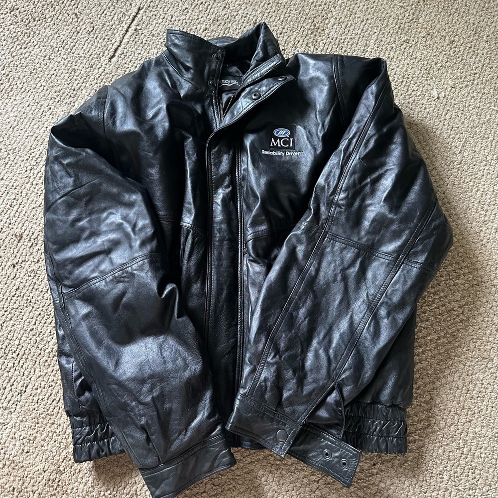 Faux Leather Bomber Jacket